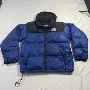 VTG 1998 The North Face Nuptse 700 Down Puffer Jacket‎ Blue Black Men's Large